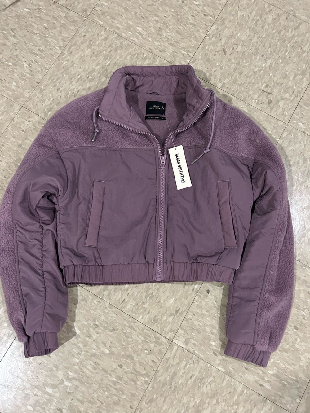 NWT Urban Outfitters Lavender Cropped Puffer Jacket